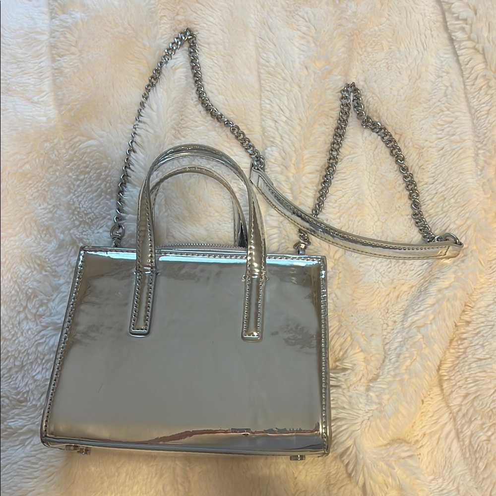 Silver Chain Handle Women's Bag